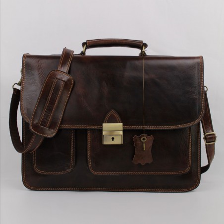 Irun leather briefcase
